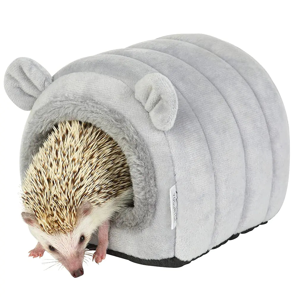 YOGURTCK Hamster Hedgehog Guinea Pig Cave Bed Nest Hideout Small Animals Cage Supplies Warm House - Gray