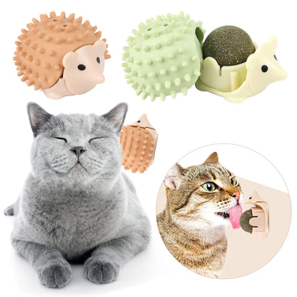 CCINEE 2pcs Catnip Balls for Cats Wall Catnip Toys Edible Cat Toys for Cat Lick Safe Healthy Kitten Chew Toys Teeth Cleaning Dental Cat Toys