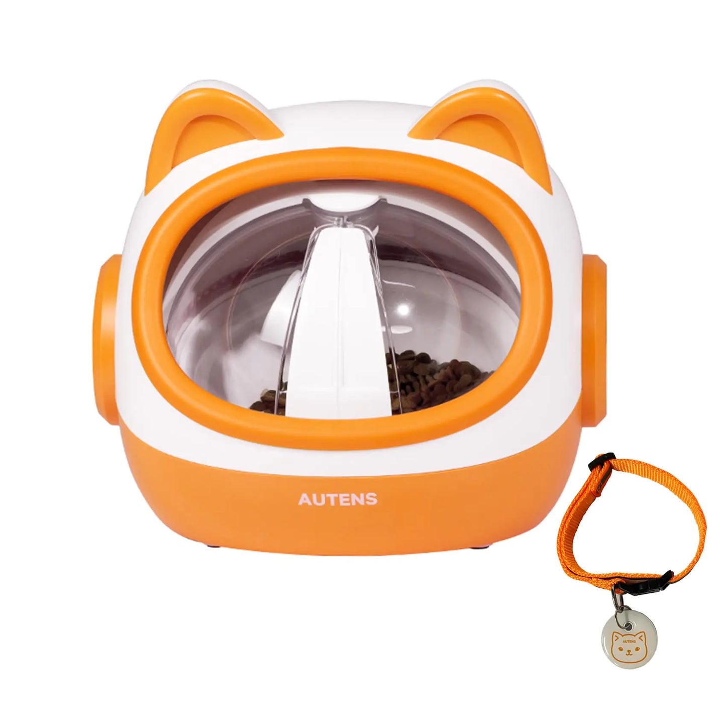 AUTENS RFID Automatic Cat Feeders Automatic Pet Feeder for Cats and Small Dogs for Separate Dietary Needs Prevent Food Stealling with Light Collar Tag