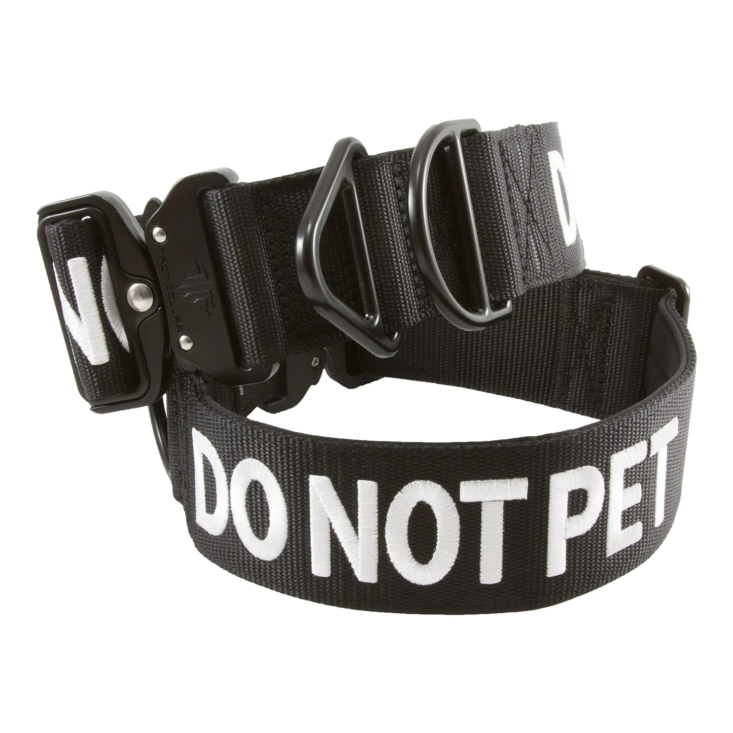 Tacticollar - DO NOT PET 2 inch Nylon Collar for Small Medium and Large Dogs Neoprene Padded Inside Communicate Your Dogs Needs to Prevent Accidents (Black Medium)