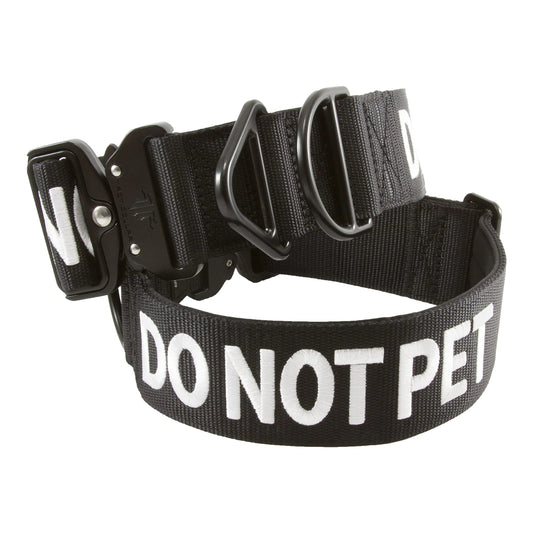 Tacticollar - DO NOT PET 2 inch Nylon Collar for Small Medium and Large Dogs Neoprene Padded Inside Communicate Your Dogs Needs to Prevent Accidents (Black Medium)