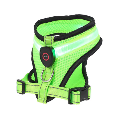 Rechargeable Mesh LED Dog Harness for Pet Supplies