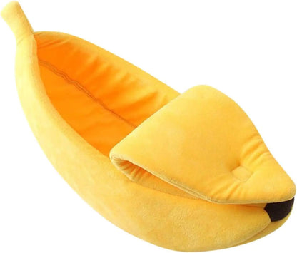 longjunjunfashion Banana Pet Bed Cute Funny Banana Bed Medium Size for Dogs Indoor Cats Small Animals Christmas Pet Bed Lovely Pet Supplies for Cats Kittens