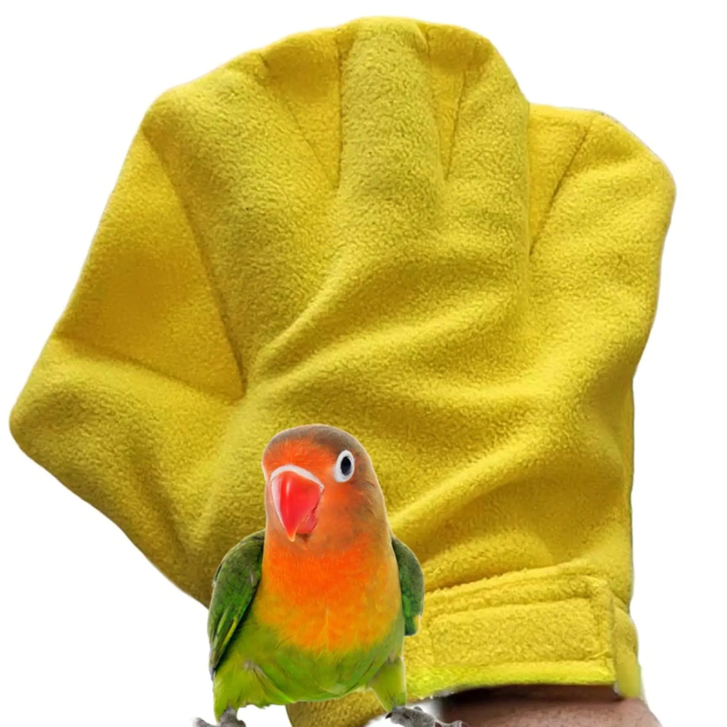 UNMULFC 1 Pair Parrot Anti-bite Glove Bird Bite-Proof Bird Chewing Safety Protective Glove Small Animals Handling Glove Cockatiel Conure Lovebird Budgerigar Parakeet Parrot Supplies (Yellow)